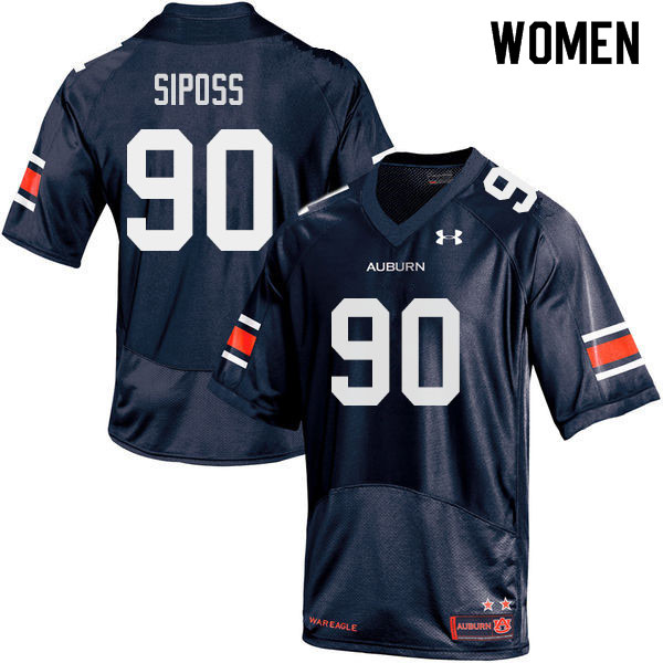 Women's Auburn Tigers #90 Arryn Siposs Navy 2019 College Stitched Football Jersey